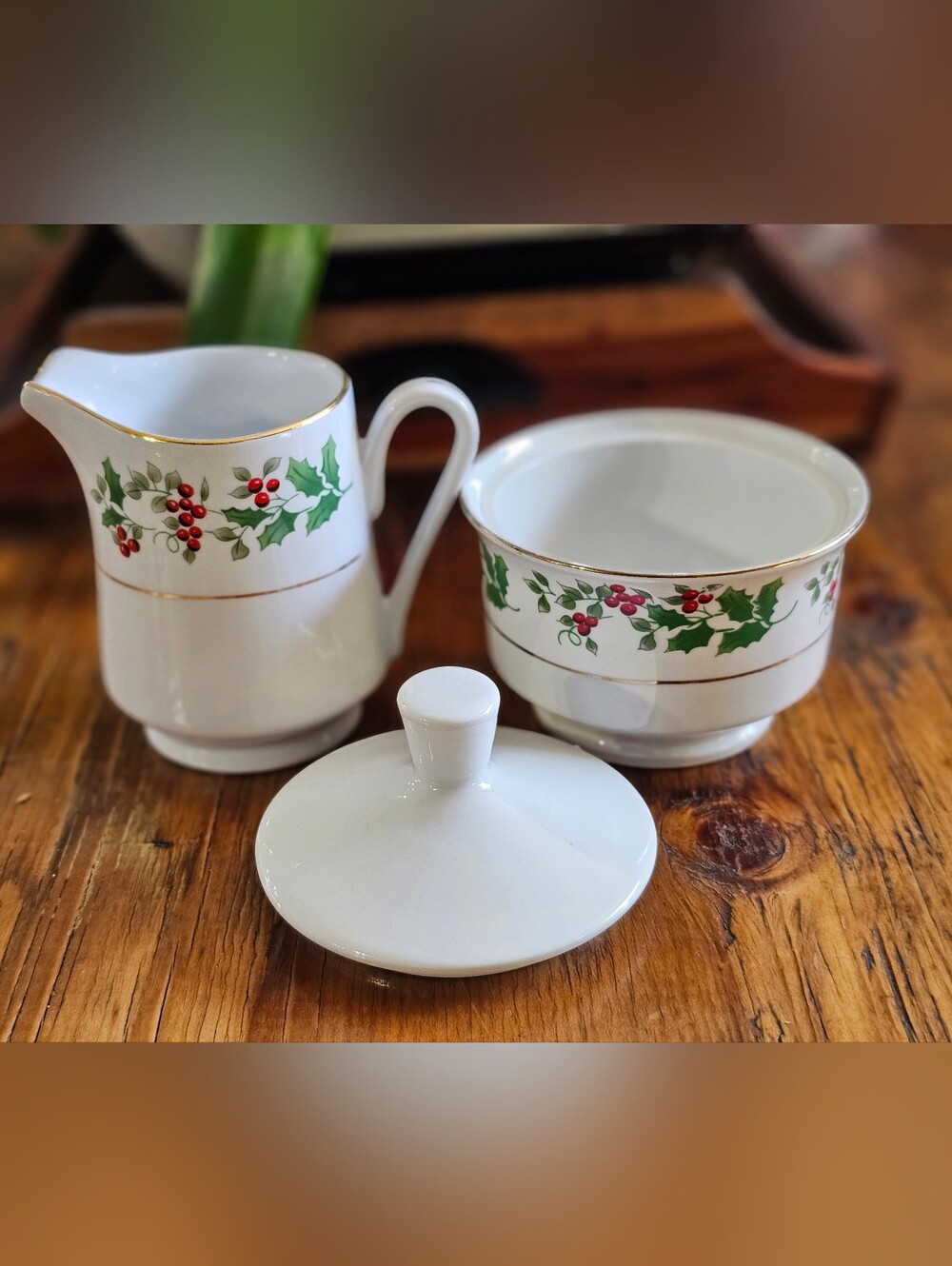 Vintage Gibson Porcelain Creamer and Sugar Bowl
